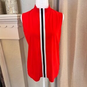 Tristan woman’s red with stripe detail sleeveless top size medium